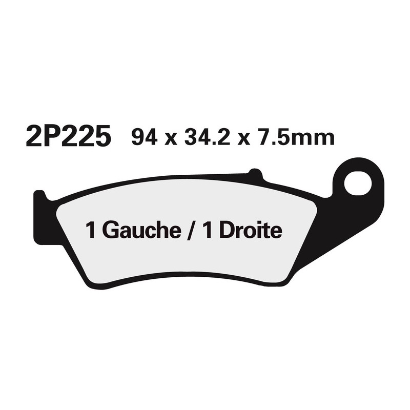 Pastilhas de Travão Nissin 2P-225NS - Suzuki DRZ400 / Yamaha WR250F / Honda XR125 / Fantic