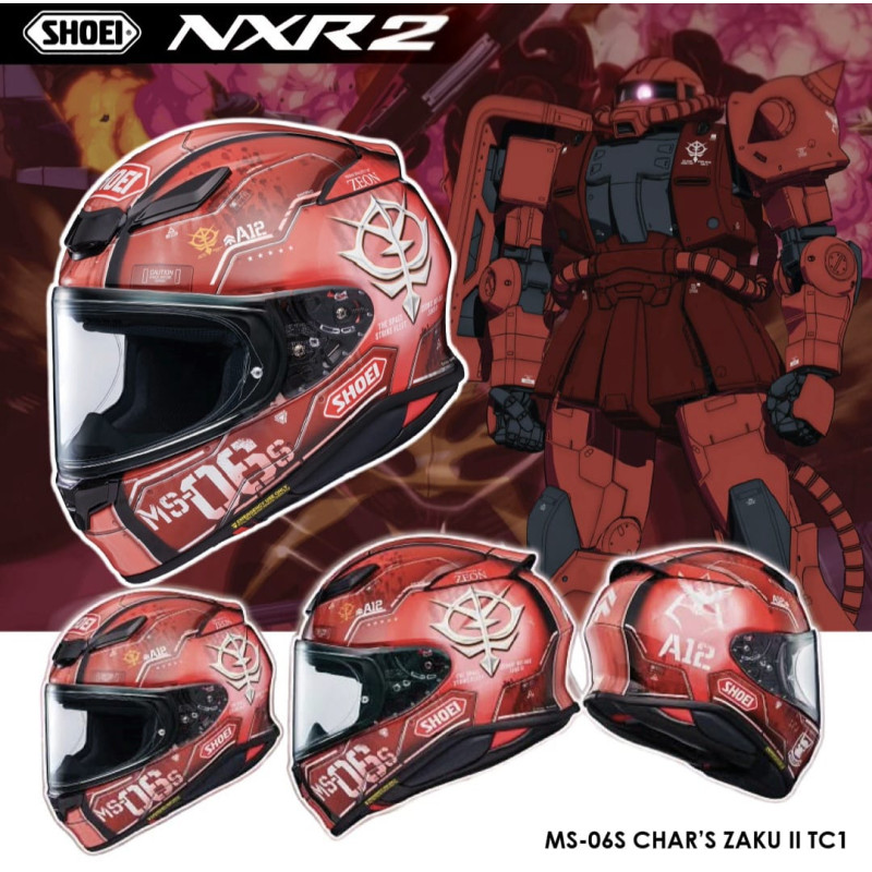 Capacete Shoei NXR2 MS-06S Char's Zaku II TC-1