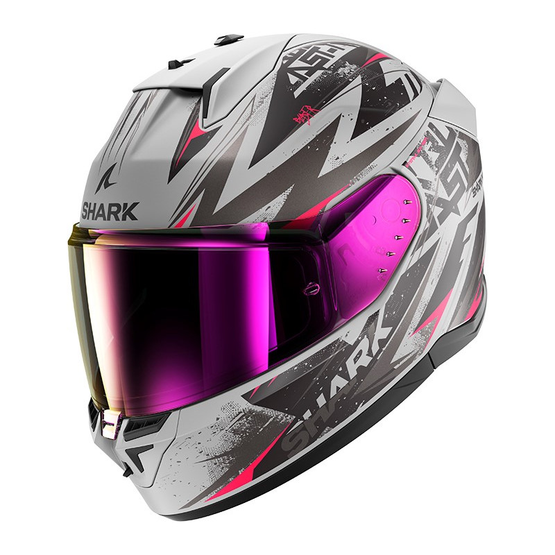 Capacete Shark D-Skwal 3 Blast-R - Prata Mate/Rosa/Preto