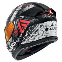 Capacete Shark Skwal i3 Hellcat - Preto Mate/Cromado/Vermelho