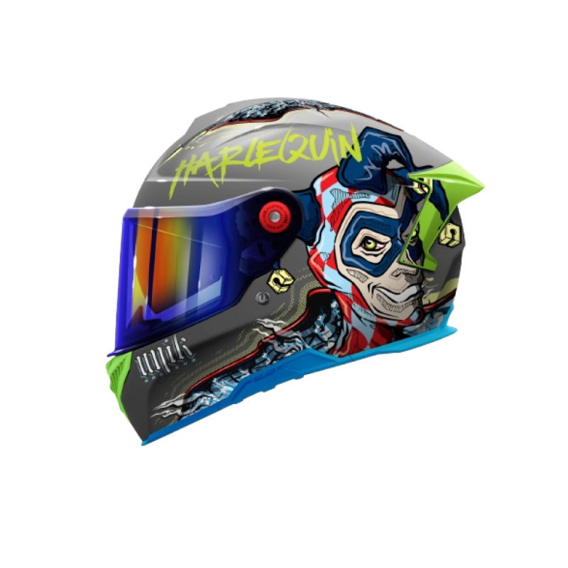 Capacete Integral Unik c/oculo Solar Ultra DV (Harlequin Cinza)