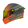 Capacete Integral Unik c/oculo Solar Ultra DV (Honey Cinza.Laranja)