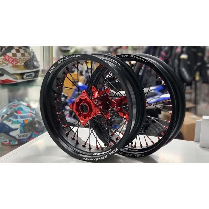 Conjunto de Jantes Supermoto FABA, Tubeless - Honda CRF450
